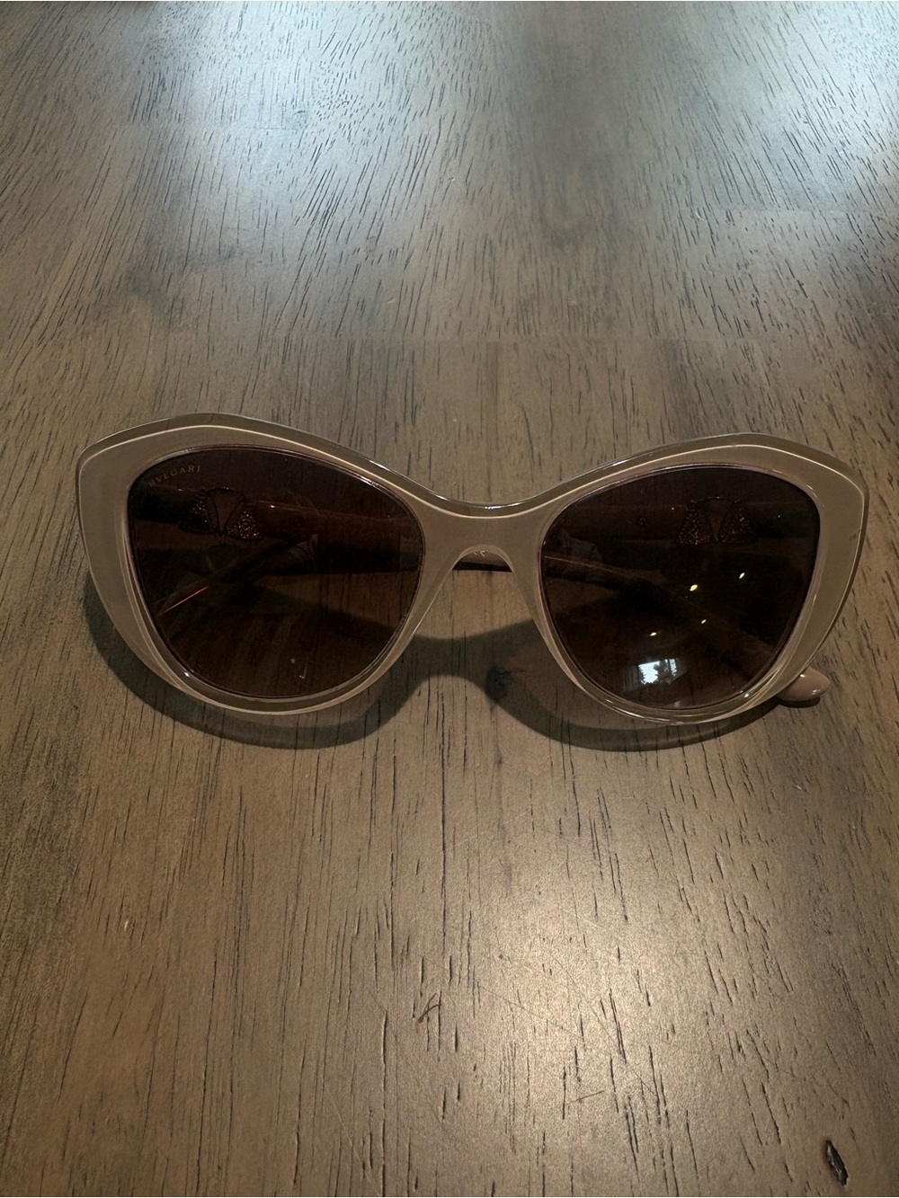 Bvlgari Diamanté Swarovski Gems Nude Coral Cats Eye Gradient Acetate Sunglasses